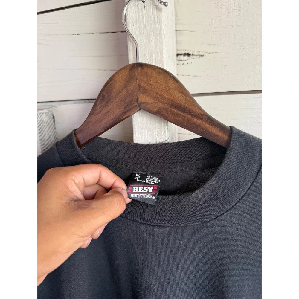 Vintage Fruit of the Loom Best Ryans Zoo Run Long Sleeve T-Shirt Black XL USA